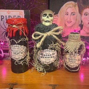 Handmade Halloween potion bottles